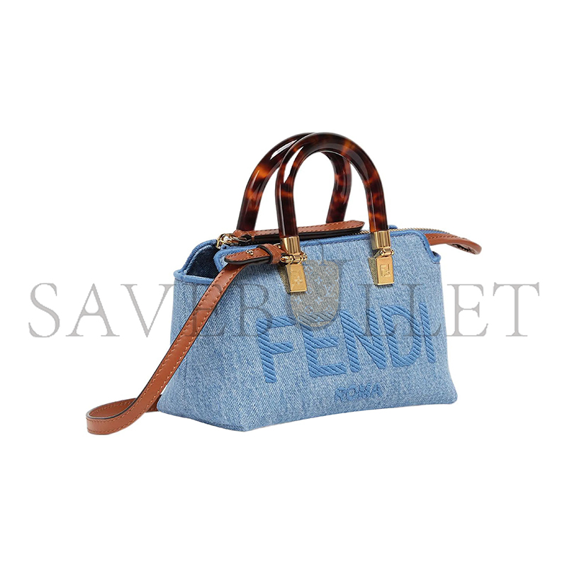 F**di by the way small denim boston tote crossbody bag 8bs067ajr2f1lb6 (20*12*9m)